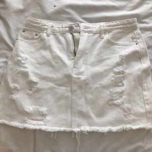 NWT white denim skirt